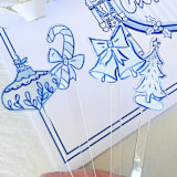 "Blue and White Christmas Acrylic Drink Stir Sticks (Set of 4)" - Party Stir Sticks in clear by Liesel Anne