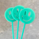 "Smiley Face Stir Sticks" - Party Stir Sticks in multicolorassorted-colors by Atomic Kraftworks