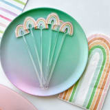"Rainbow Stir Sticks" - Party Stir Sticks in clear by Atomic Kraftworks