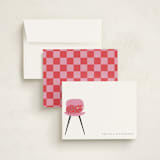 "House Cat" - Personalized Stationery Cards in Raspberry by Griffinbell Paper Co. - Assembled