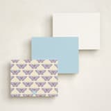 "Butterfly Notecard" - Personalized Stationery Cards in Periwinkle by IGGI - Back of Card Options