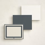"Tailor" - Personalized Stationery Cards in Slate by Megan Davis - Back of Card Options