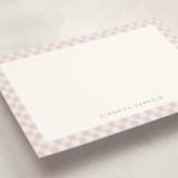 "Checks" - Personalized Stationery Cards in Lilac by Megan Cash - Detail