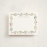 "Bloom" - Personalized Stationery Cards in Basil by Sarah Knight - Front