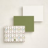 "Bloom" - Personalized Stationery Cards in Basil by Sarah Knight - Back of Card Options