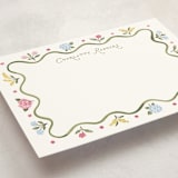 "Bloom" - Personalized Stationery Cards in Basil by Sarah Knight - Detail