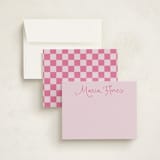 "Whimsical Script" - Personalized Stationery Cards in Candy by Maja Cunningham - Assembled