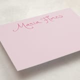 "Whimsical Script" - Personalized Stationery Cards in Candy by Maja Cunningham - Detail