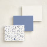 "Classic Baby Monogram" - Personalized Stationery Cards in Cobalt by Susan Brown - Back of Card Options