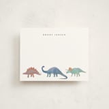 "Dinosaur Parade" - Personalized Stationery Cards in Lagoon by Joanna Griffin - Front