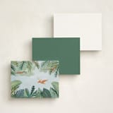 "Dinosaur Parade" - Personalized Stationery Cards in Lagoon by Joanna Griffin - Back of Card Options
