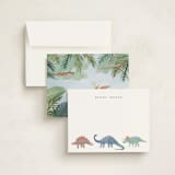 "Dinosaur Parade" - Personalized Stationery Cards in Lagoon by Joanna Griffin - Assembled