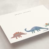 "Dinosaur Parade" - Personalized Stationery Cards in Lagoon by Joanna Griffin - Detail
