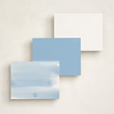 "Coastal" - Personalized Stationery Cards in Sky by letterfix - Back of Card Options