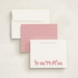 "Animal Cracker Parade" - Personalized Stationery Cards in Pink Sugar by Jennifer Postorino - Assembled