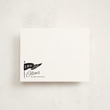 "Vintage Pennant" - Personalized Stationery Cards in Licorice by Oscar and Emma - Karly Depew - Front