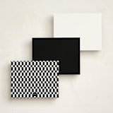 "Vintage Pennant" - Personalized Stationery Cards in Licorice by Oscar and Emma - Karly Depew - Back of Card Options