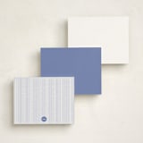 "Coastal Toile" - Personalized Stationery Cards in Periwinkle by Jenna Holcomb - Back of Card Options