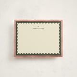 "gingham layers" - Personalized Stationery Cards in Cranberry by Ellen Schlegelmilch - Front