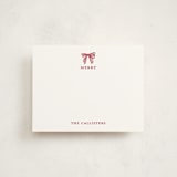 "Stamped with a Bow" - Personalized Stationery Cards in Candy Cane by Mere Paper - Front