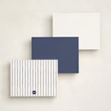 "Little Icons" - Personalized Stationery Cards in Sky by Pati Cascino - Back of Card Options