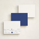"Vespucci" - Personalized Stationery Cards in Pier by Pati Cascino - Back of Card Options