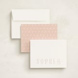 "floral" - Personalized Stationery Cards in Peach by Lori Wemple - Assembled
