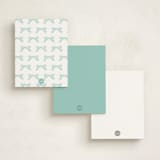 "Delicately" - Personalized Stationery Cards in Robins Egg by Paper Raven Co. - Back of Card Options