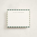 "Refined Stripe" - Personalized Stationery Cards in Pistachio by Olivia Raufman - Front