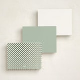 "Refined Stripe" - Personalized Stationery Cards in Pistachio by Olivia Raufman - Back of Card Options