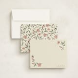 "Elegant Floral Stationery" - Personalized Stationery Cards in Coral by RachelYaej - Assembled