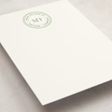 "Initials Seal" - Personalized Stationery Cards in Grass by Amber Podratz - Detail