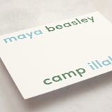 "Camp Colors" - Personalized Stationery Cards in Lake by Megan Davis - Detail