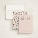 "Garden Greens" - Personalized Stationery Cards in Rose by Kristen Smith - Assembled