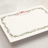 "holiday botanical border" - Personalized Stationery Cards in Stocking by Creo Study - Detail