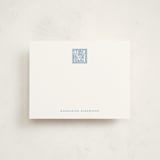 "Intricate Initial" - Personalized Stationery Cards in Cornflower by Blustery August - Front