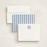 "Intricate Initial" - Personalized Stationery Cards in Cornflower by Blustery August - Assembled