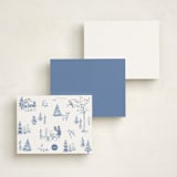 "Winter Cabin" - Personalized Stationery Cards in Frost by Teju Reval - Back of Card Options