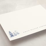 "Winter Cabin" - Personalized Stationery Cards in Frost by Teju Reval - Detail