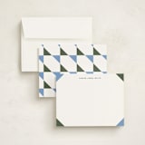 "Color Corners" - Personalized Stationery Cards in Ocean by Kelly Watkins - Assembled