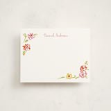 "PinkOrangeflorals" - Personalized Stationery Cards in Sugar by samovilka - Front