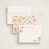 "PinkOrangeflorals" - Personalized Stationery Cards in Sugar by samovilka - Assembled