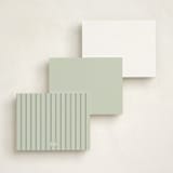 "Classic Badge" - Personalized Stationery Cards in Olive by Kelly Watkins - Back of Card Options