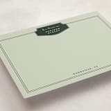 "Classic Badge" - Personalized Stationery Cards in Olive by Kelly Watkins - Detail
