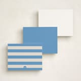 "Prep" - Personalized Stationery Cards in Ocean by Alexandra Cohn - Back of Card Options