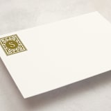 "Nobel" - Personalized Stationery Cards in Olive by Kelly Watkins - Detail