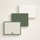 "Noble Hall" - Personalized Stationery Cards in Malachite by Diana Pinnell - Back of Card Options