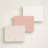"Botanical border" - Personalized Stationery Cards in Blush by Creo Study - Back of Card Options