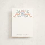 "Ribbon Monogram" - Personalized Stationery Cards in Rosette by Laura Hankins - Front