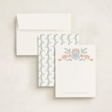 "Ribbon Monogram" - Personalized Stationery Cards in Rosette by Laura Hankins - Assembled